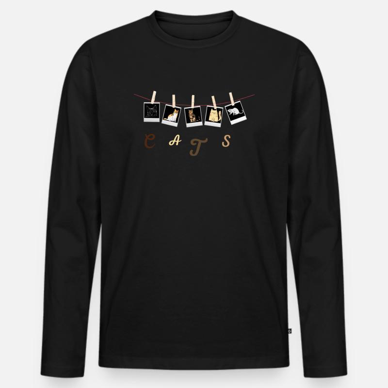 Cats - Männer Premium Bio Langarmshirt - Schwarz