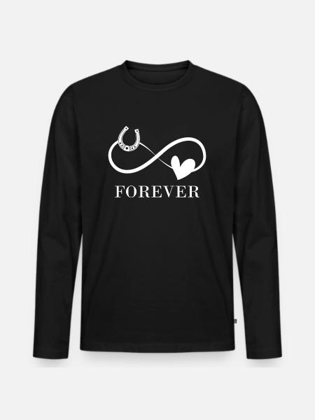 Ich liebe mein Pferd Reitsport Pferdeliebe - Männer Premium Bio Langarmshirt - Schwarz