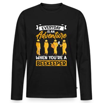 Beekeeper's saying - Men's Premium Organic Long Sleeve Shirt - black - Front - Nico (187cm)