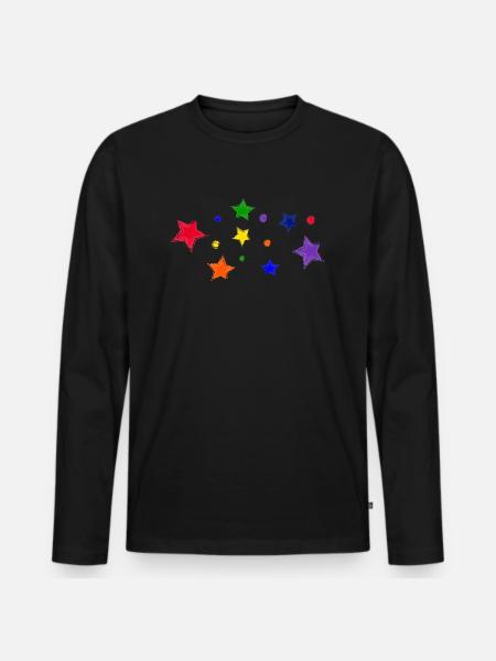 Stars and bubbles - Men's Premium Organic Long Sleeve Shirt - black