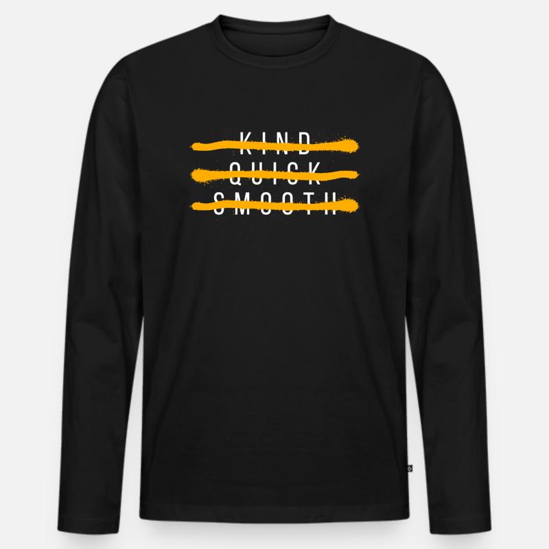 KIND QUICK SMOOTH - Männer Premium Bio Langarmshirt - Schwarz