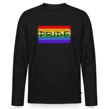Pride | brick wall, gay, lgbtq, gay - Men's Premium Organic Long Sleeve Shirt - black - Front - Nico (187cm)