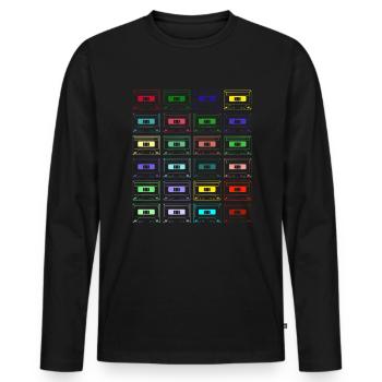 Cassette audio | Musique, Old School, Rétro - T-shirt manches longues Premium bio Homme - noir - Devant - Nico (187cm)