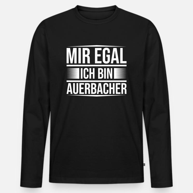 Mir egal Auerbach - Männer Premium Bio Langarmshirt - Schwarz