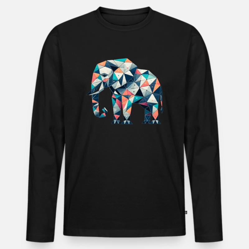 Elefant // elephant - Männer Premium Bio Langarmshirt - Schwarz