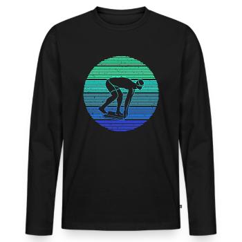 Nageurs Natation Natation Hommes Natation - T-shirt manches longues Premium bio Homme - noir - Devant - Nico (187cm)