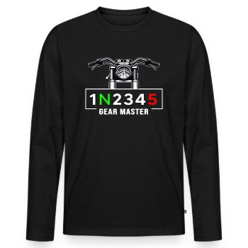 Motorcycle motor-biker Motorcyclist Motorcycle Tour - Men's Premium Organic Long Sleeve Shirt - black - Front - Nico (187cm)