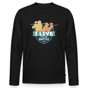 Je vis pour le joueur tactique de paintball de combat - T-shirt manches longues Premium bio Homme - noir - Devant - Nico (187cm)