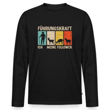 Ziegen Führungskraft Ziegenbock Landwirt Ziege - Männer Premium Bio Langarmshirt - Schwarz - Vorne - Nico (187cm)