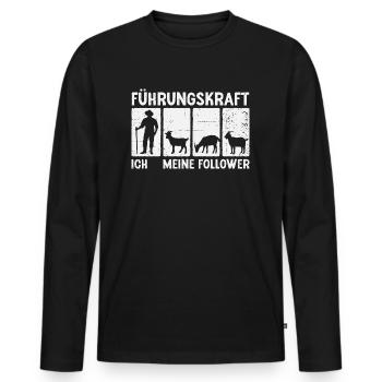 Ziegen Führungskraft Ziegenbock Landwirt Ziege - Männer Premium Bio Langarmshirt - Schwarz - Vorne - Nico (187cm)