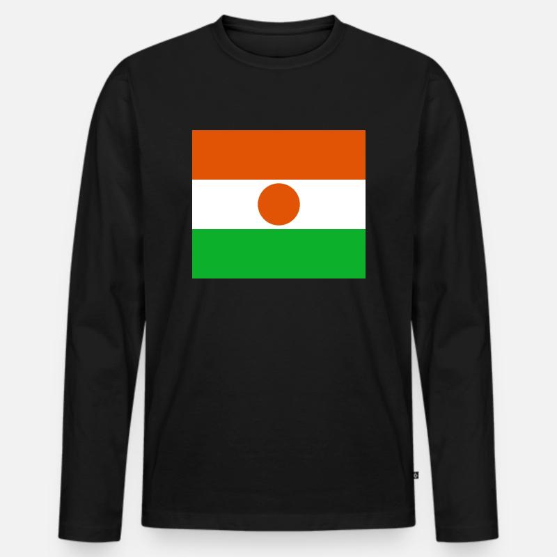 Niger - Männer Premium Bio Langarmshirt - Schwarz