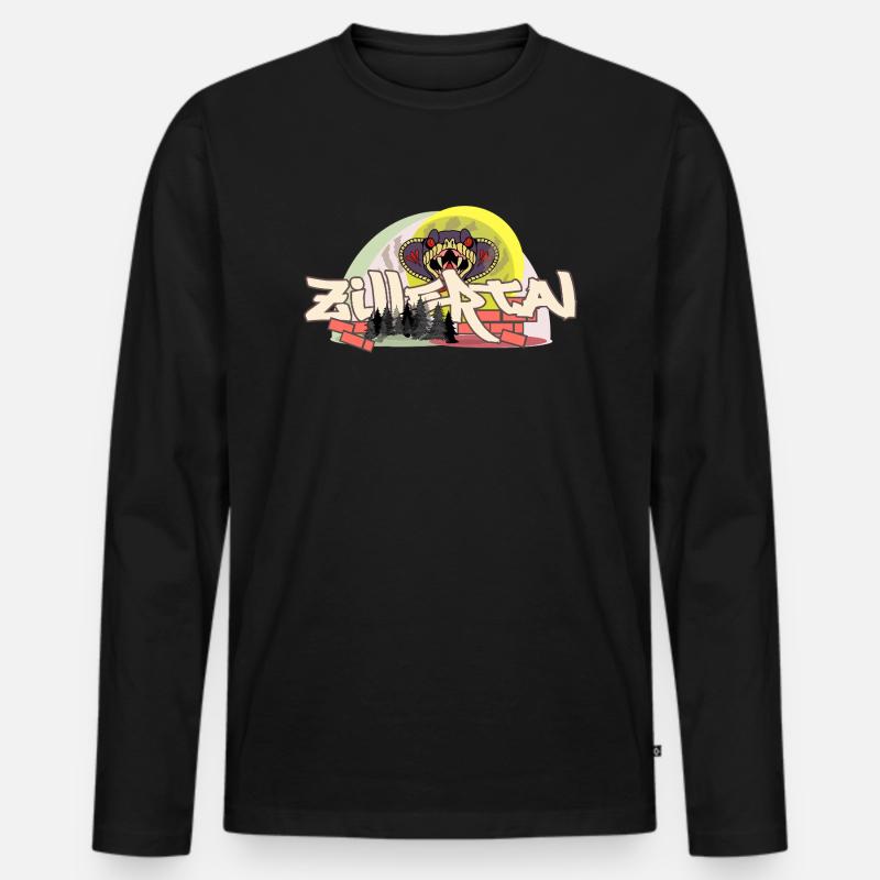Zillertal Graffiti - Männer Premium Bio Langarmshirt - Schwarz