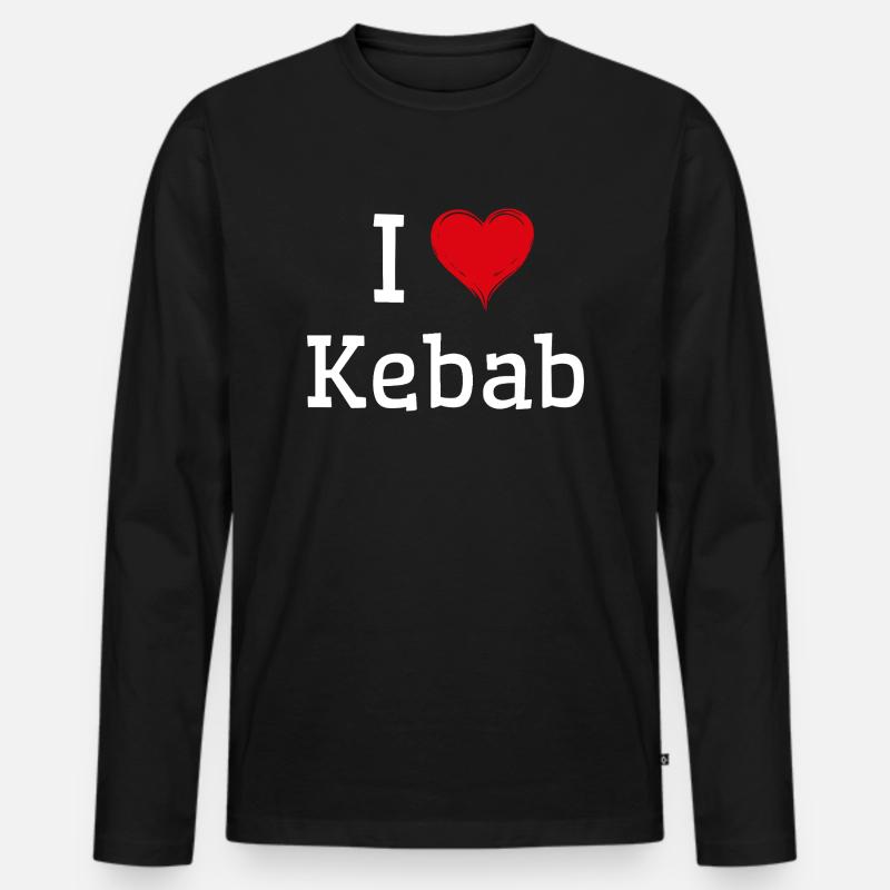 Ich liebe Kebab - Männer Premium Bio Langarmshirt - Schwarz