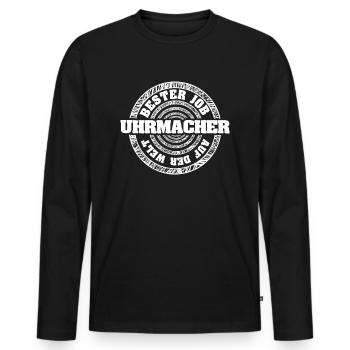 Job Watchmaker - Men's Premium Organic Long Sleeve Shirt - black - Front - Nico (187cm)