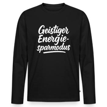 Geistiger Energiesparmodus - Männer Premium Bio Langarmshirt - Schwarz - Vorne - Nico (187cm)