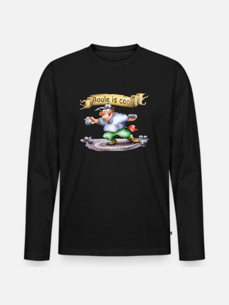 Boule - Männer Premium Bio Langarmshirt - Schwarz