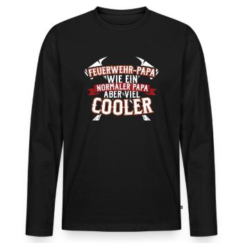 Feuerwehr Papa - Männer Premium Bio Langarmshirt - Schwarz - Vorne - Nico (187cm)