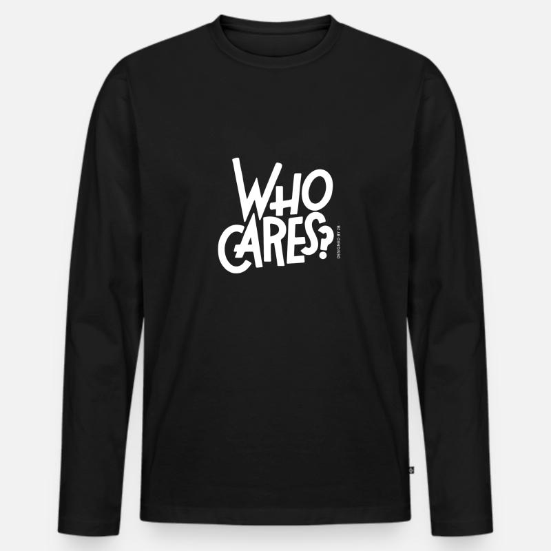 Who_Cares_1 - Männer Premium Bio Langarmshirt - Schwarz