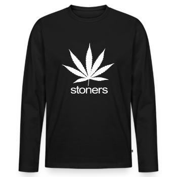 Hemp leaf Stoners 420 Weed potholder gift - Men's Premium Organic Long Sleeve Shirt - black - Front - Nico (187cm)