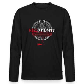 Killuminati - Men's Premium Organic Long Sleeve Shirt - black - Front - Nico (187cm)