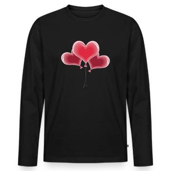 Saint Valentin - T-shirt manches longues Premium bio Homme - noir - Devant - Nico (187cm)