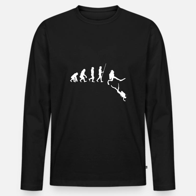 Diving Evolution Diver underwater gift - Men's Premium Organic Long Sleeve Shirt - black