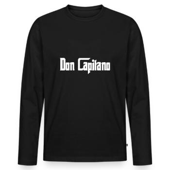Don père Don père - T-shirt manches longues Premium bio Homme - noir - Devant - Nico (187cm)