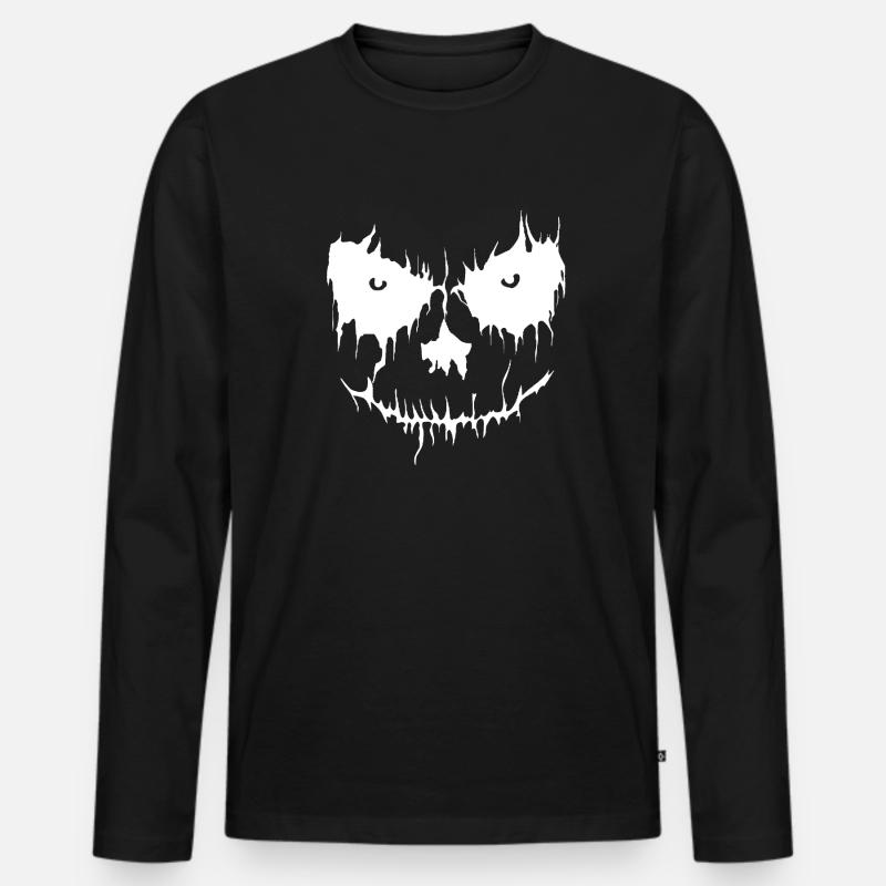 Bad face - Männer Premium Bio Langarmshirt - Schwarz