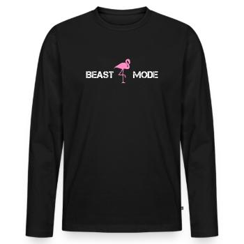 Beast Fashion avec Flamingo - T-shirt manches longues Premium bio Homme - noir - Devant - Nico (187cm)