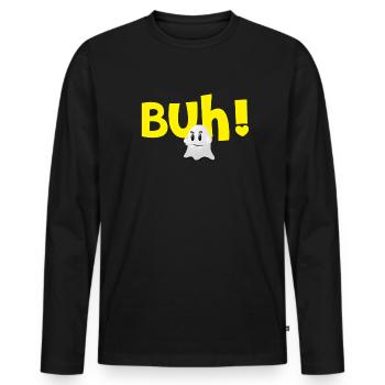 Buh ghost - Men's Premium Organic Long Sleeve Shirt - black - Front - Nico (187cm)