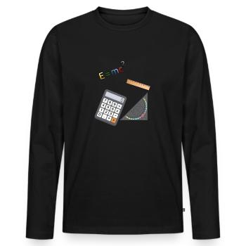 Mathe - Männer Premium Bio Langarmshirt - Schwarz - Vorne - Nico (187cm)