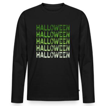 HALLOWEEN green - Men's Premium Organic Long Sleeve Shirt - black - Front - Nico (187cm)