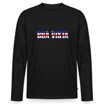 Boa Vista - Männer Premium Bio Langarmshirt - Schwarz - Vorne - Nico (187cm)