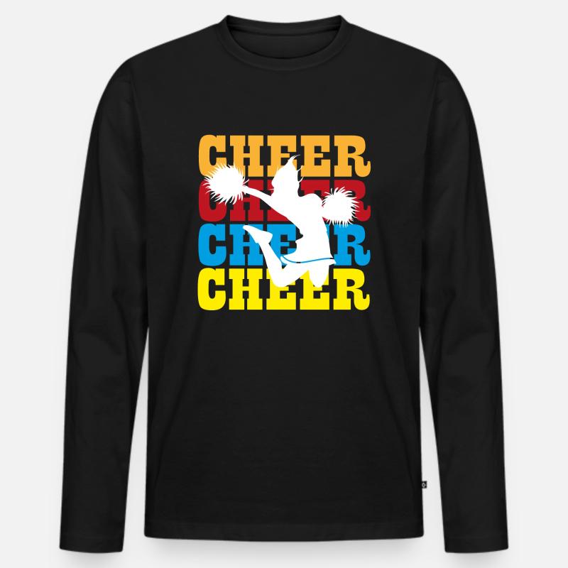 Retro Cheerleader Cheerleading Geschenk - Männer Premium Bio Langarmshirt - Schwarz