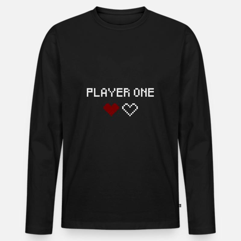 Player One - Männer Premium Bio Langarmshirt - Schwarz