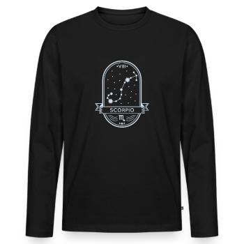 Constellation du Scorpion - T-shirt manches longues Premium bio Homme - noir - Devant - Nico (187cm)