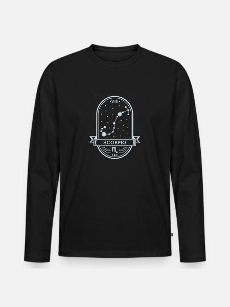 Skorpion-Konstellation - Männer Premium Bio Langarmshirt - Schwarz