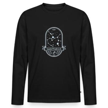 Constellation du Sagittaire - T-shirt manches longues Premium bio Homme - noir - Devant - Nico (187cm)