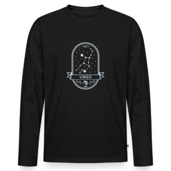 Constellation de la Vierge - T-shirt manches longues Premium bio Homme - noir - Devant - Nico (187cm)