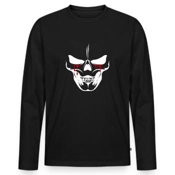 Skull with bloody tears - Men's Premium Organic Long Sleeve Shirt - black - Front - Nico (187cm)