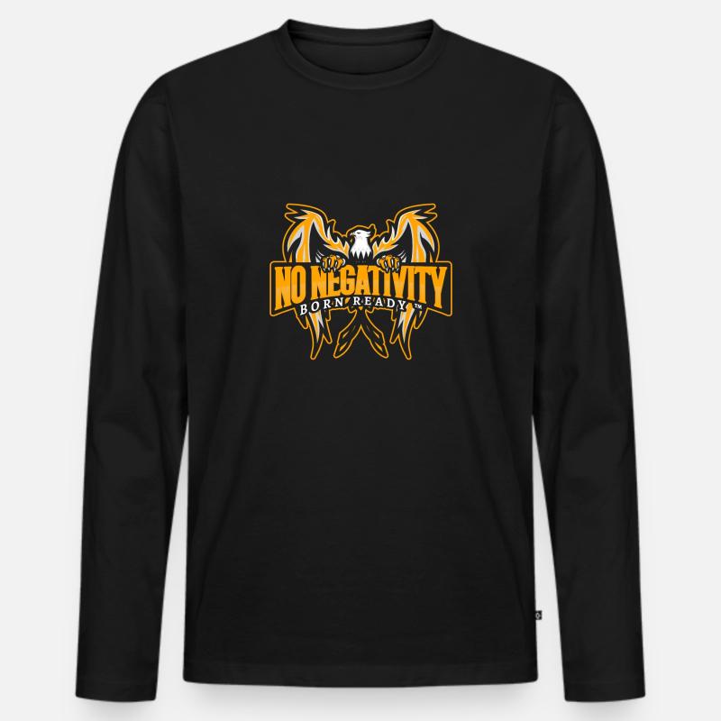 Kein NEGATIVITY PHOENIX - Männer Premium Bio Langarmshirt - Schwarz
