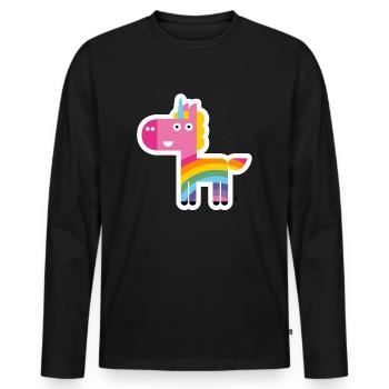 Iris de licorne - T-shirt manches longues Premium bio Homme - noir - Devant - Nico (187cm)