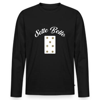 Sette Bello - Golden Seven - Design Sicile - T-shirt manches longues Premium bio Homme - noir - Devant - Nico (187cm)