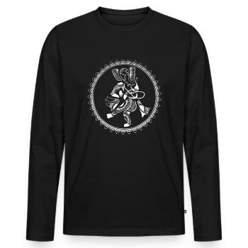 Abstract Ganesha - T-shirt manches longues Premium bio Homme - noir - Devant - Nico (187cm)