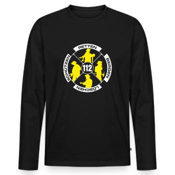 Appel d'urgence du service d'incendie 112 sauvetage supprimer l'aide des bénévoles - T-shirt manches longues Premium bio Homme - noir - Devant - Nico (187cm)
