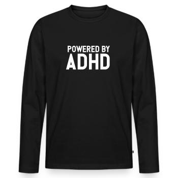 ADHS angetrieben - Männer Premium Bio Langarmshirt - Schwarz - Vorne - Nico (187cm)
