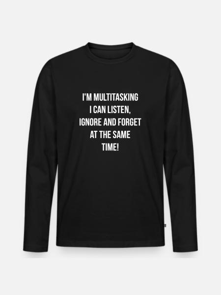 ADHS - Multitasking - Männer Premium Bio Langarmshirt - Schwarz
