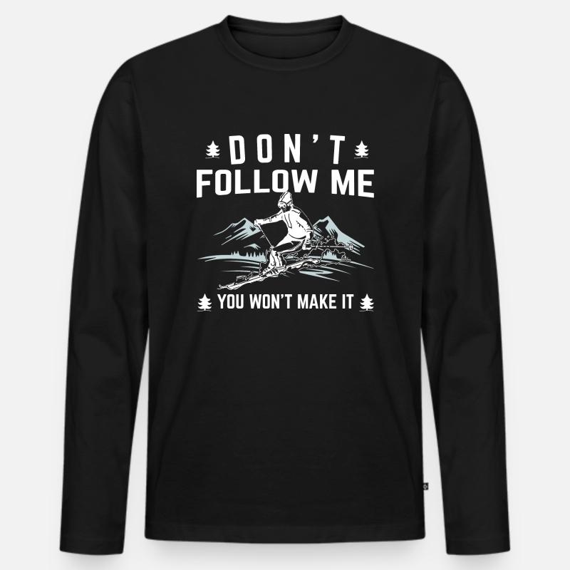 Schifahren Skiing - Männer Premium Bio Langarmshirt - Schwarz