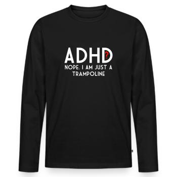 ADHD - Men's Premium Organic Long Sleeve Shirt - black - Front - Nico (187cm)