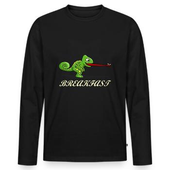 Petit reptile - T-shirt manches longues Premium bio Homme - noir - Devant - Nico (187cm)
